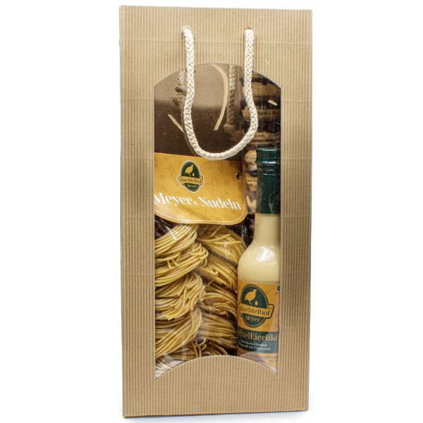 Wachteleier-Genuss-Set – Likör, Spaghetti und Likör-Waffelbecher